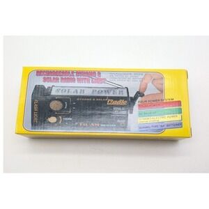 Vintage‎ Rechargeable Dynamo Solar Emergency Radio Flashlight AM Hand Crank Prep